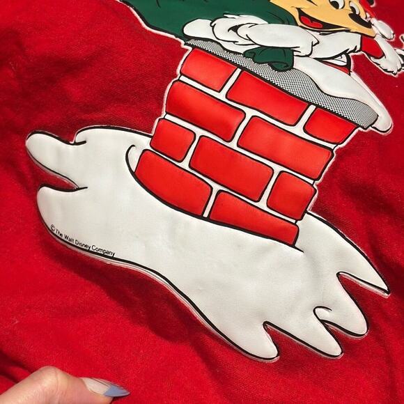 Disney Vintage Red Flannel Mickey Mouse Puff Print PJ Nightgown Size S/M - Picture 7 of 9